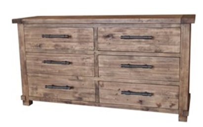 Dixie Cummings Industrial 6 Drawer Dresser Cherrytree